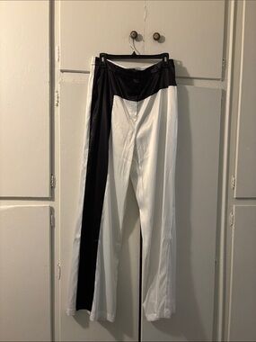 AKIRA Black and White Colorblock Boot Cut Pants